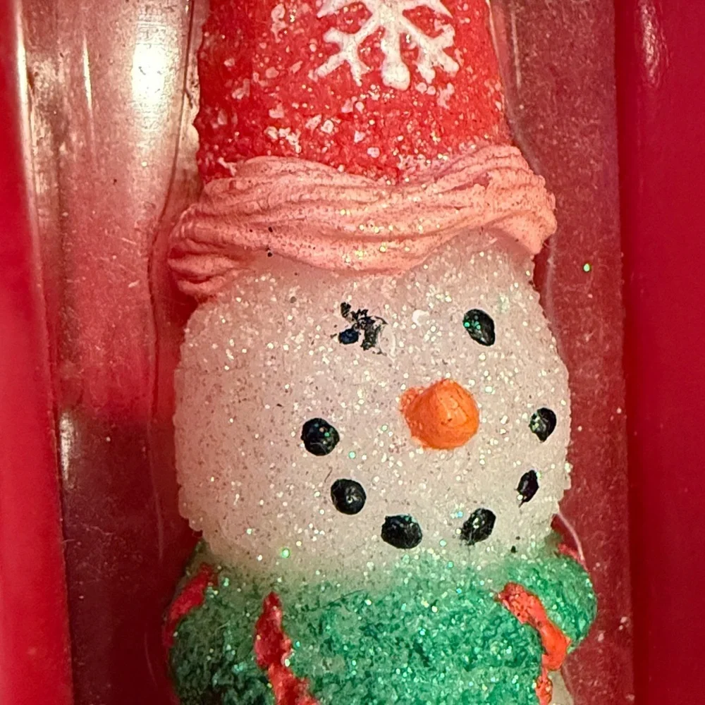 Vintage Russ snowman decorative taper candles- new with box